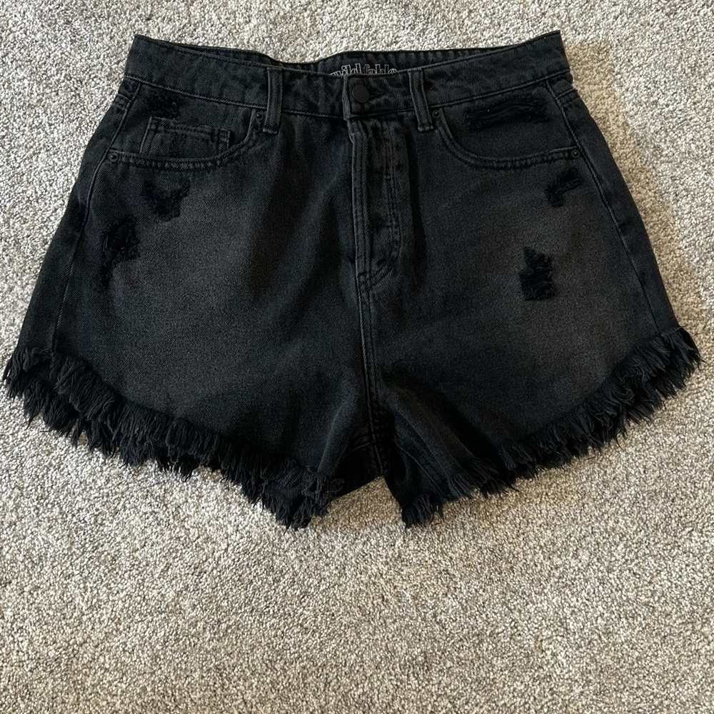 Black jean shorts